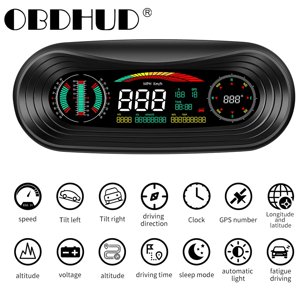 Автомобильный GPS датчик P18 OBD2 умный спидометр измеритель наклона превышение