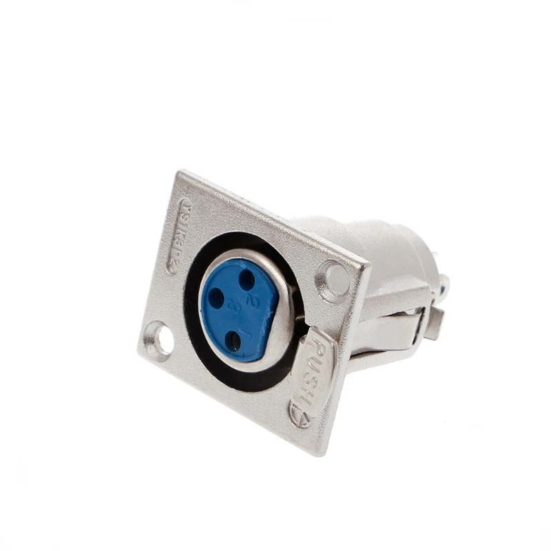 2 предмета Никель покрытием 3 контактный XLR адаптер розеток Джек Панель крепление