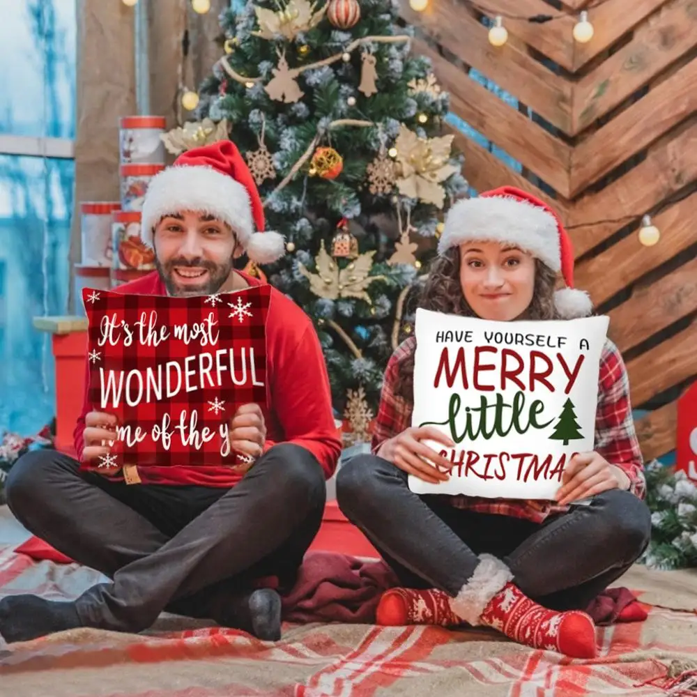 

Christmas Cushion Cover Decorative Sofa Pillow Cover Case Seat Car Home Decor Throw Pillowcase Christmas Decoration For Home