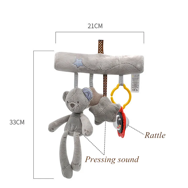 Bear Stroller Toy Мягкая детская кроватка кровать коляска игрушка спиральная детская игрушка для новорожденных автомобильное кресло Обучающие погремушки детское полотенце детские игрушки 0-12 месяцев - Цвет: Bear Stroller Toy