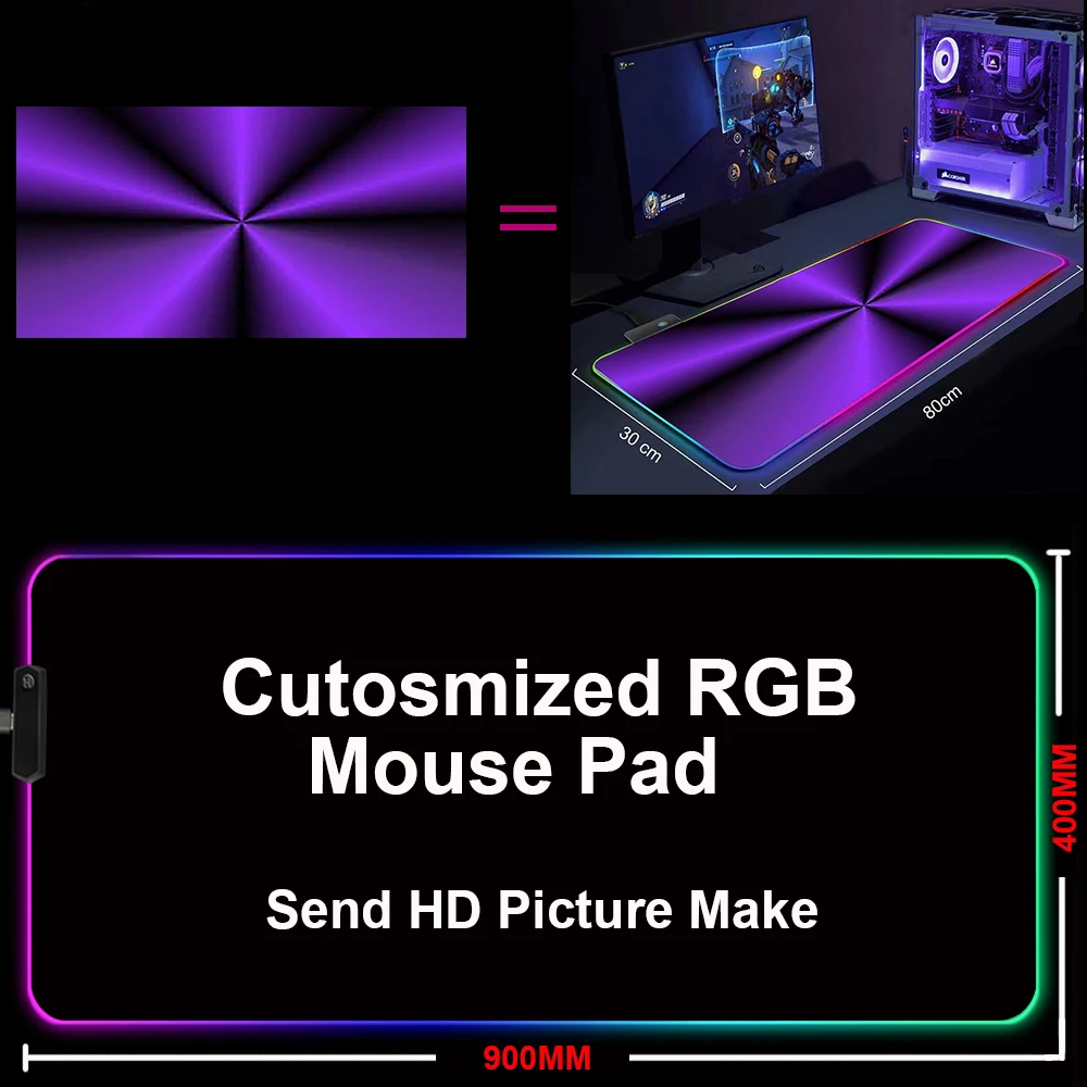 DIY Customized RGB Large Mouse Pad Gaming Mouse Pad XL Gamer Computer Mousepad Led Backlight Carpet Custom XXL Keyboard Desk Mat