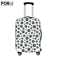 forudesigns black and white dog paw pattern 3d print travel luggage cover suitcase protector fits 18 32 inch baggage protective