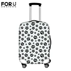 Черно-белый дорожный Чехол FORUDESIGNS с 3D рисунком собачьей лапы для чемодана, подходит для защиты багажа 18-32 дюйма