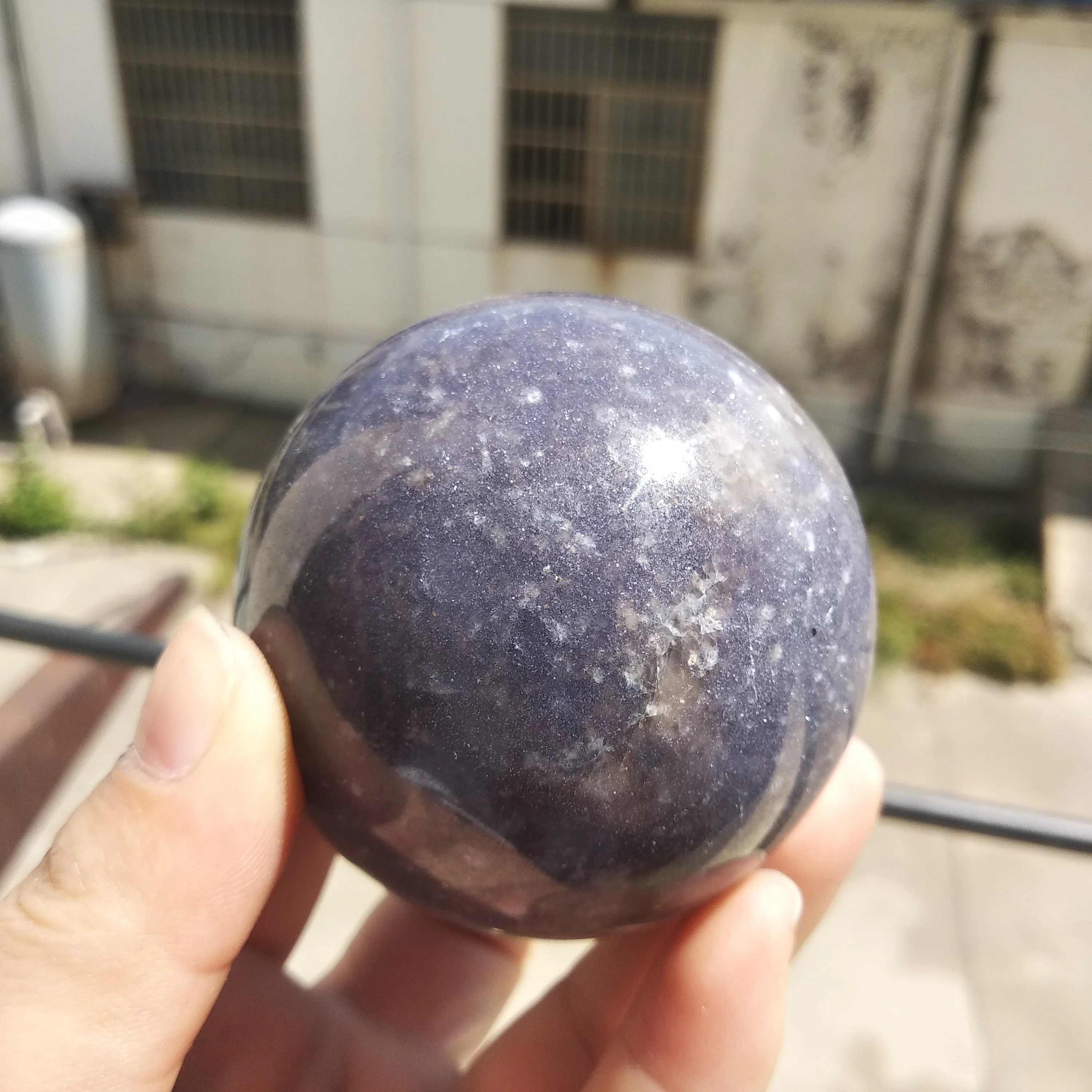 

1pcs natural healing rock quartz spheres purple Lepidolite Gemstone crystal ball for fengshui