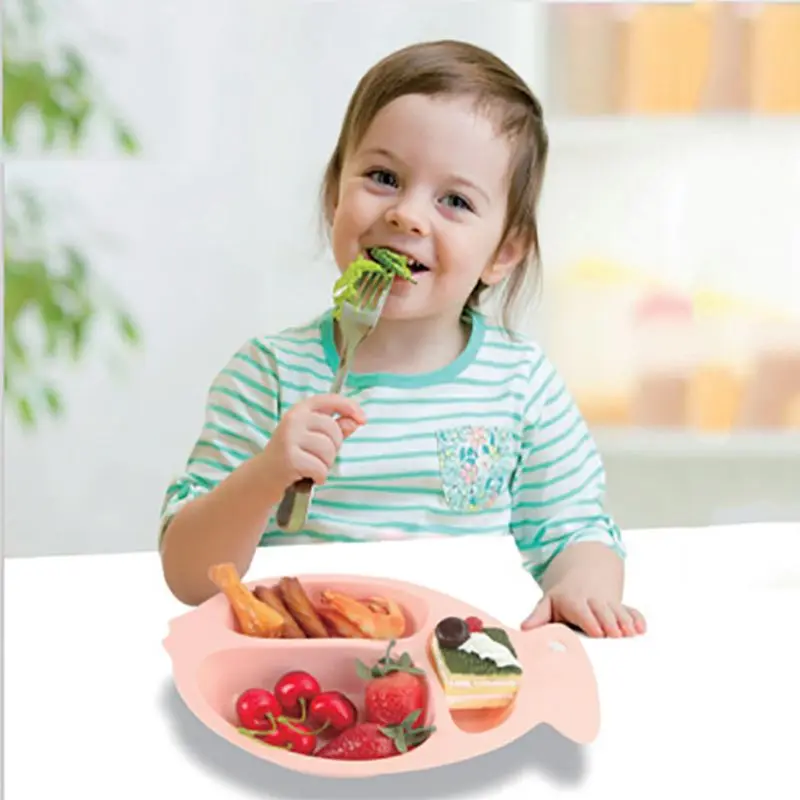 Детская посуда для кормления мультяшная рыба детские блюда обеденная