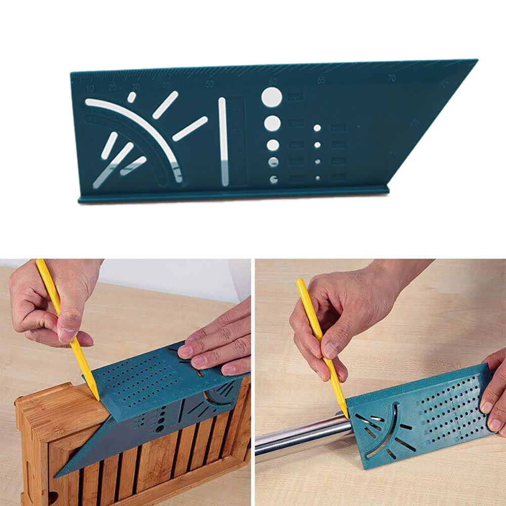 

Woodworking 3D Mitre Angle Measuring Square Size Measure Tool Ruler 45 90 Carpenter Tools Gauge Marking Tools Angle Ruler