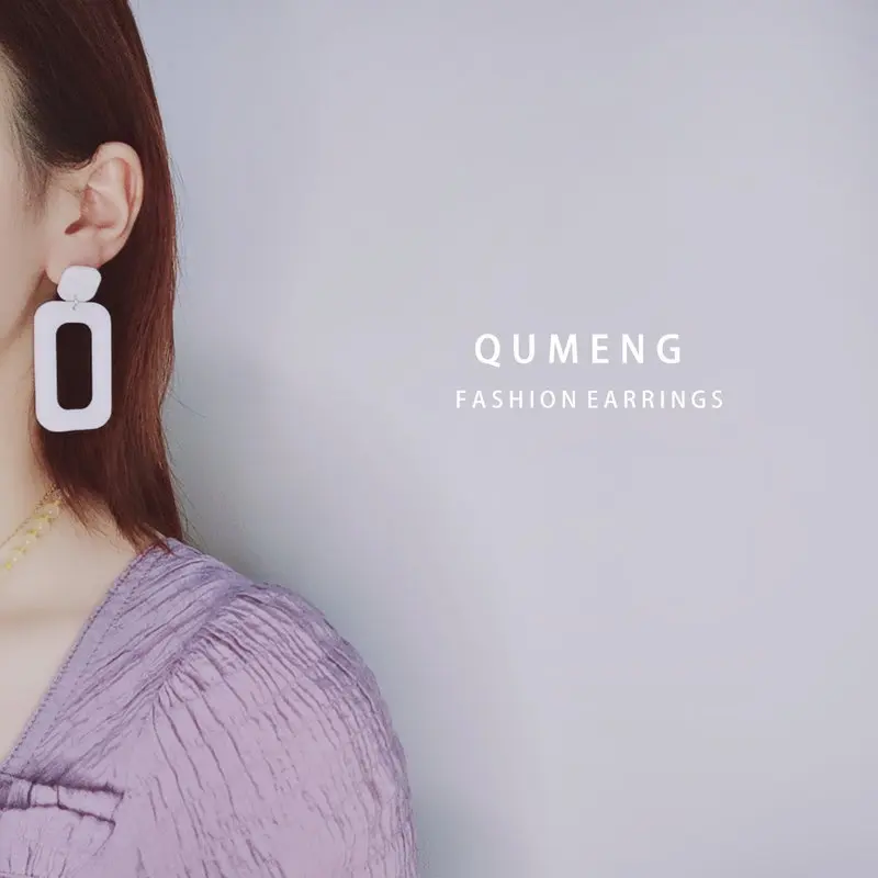 Фото QUMENG европейские и американские геометрические винтажные длинные серьги QUMENG европейские и американские геометрические винтажные длинные серьги