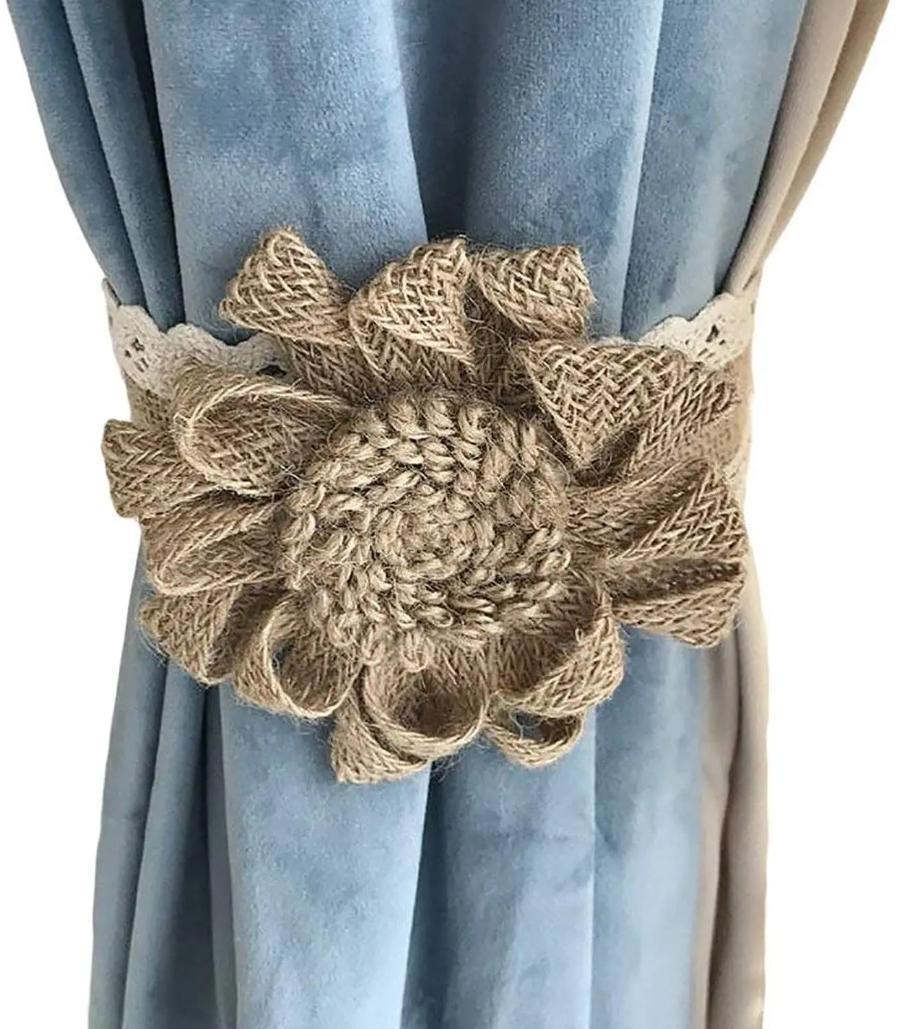 Lvcky набор из 2 предметов ручная работа гессианская Мешковина завязка для штор на