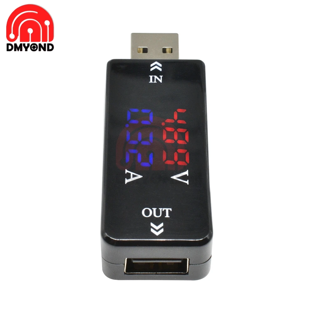Двойной дисплей цифровой USB Измерение тока Вольт 3 В Voltege Вольтметр Амперметр