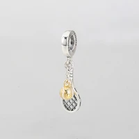 fashion fits pandora bracelet 25 sterling silver tennis racket ball dangle charm diy jewelry making bracelet for women