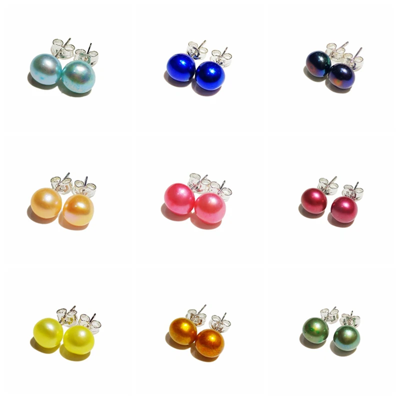 925 пробы серебряные серьги гвоздики с жемчугом размером 7 8 мм высокой степенью