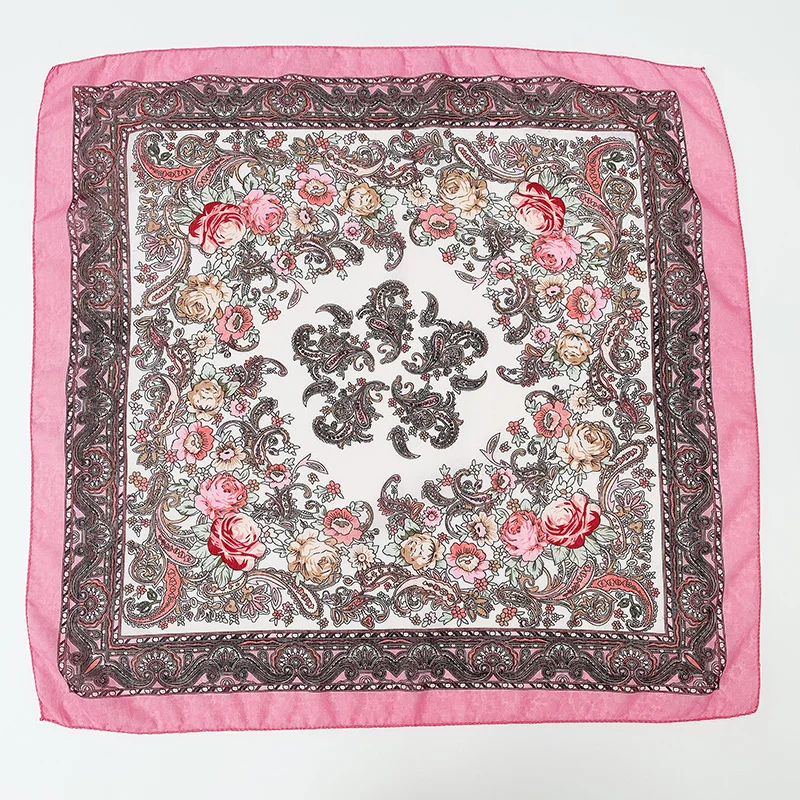 TJ05 dark pink Модный женский шарф с цветочным принтом, роскошный брендовый головной убор на весну и осень, хиджаб, Женский русский хлопковый платок - Цвет: TJ05 dark pink