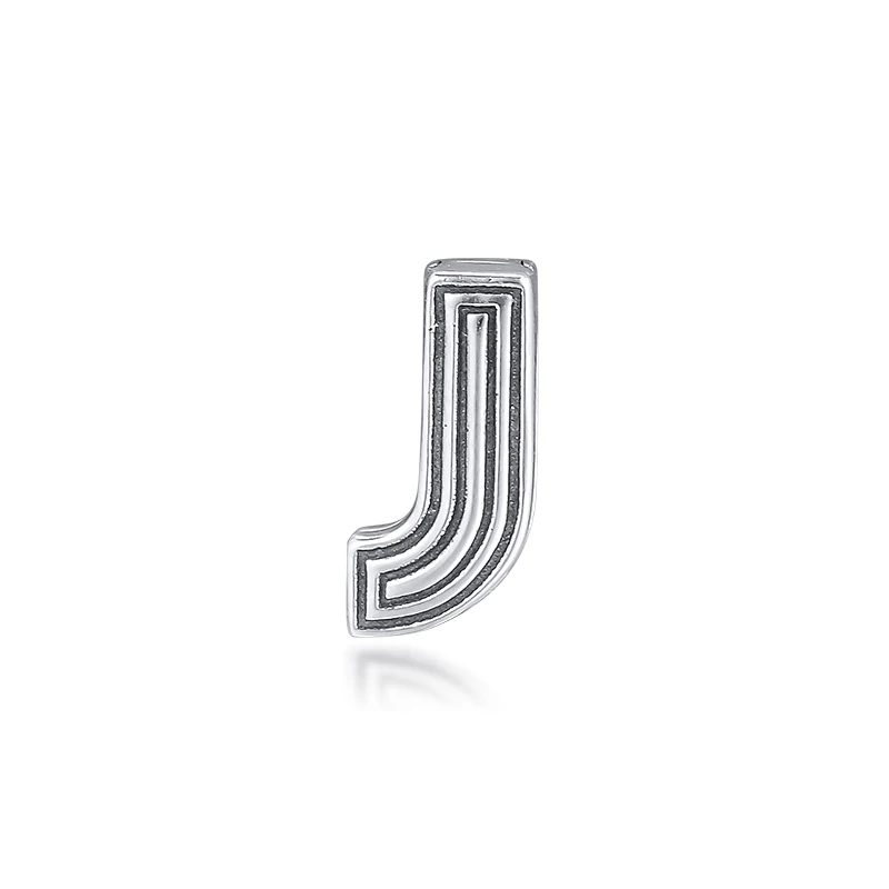 Серебристый CKK буквы R клип амулеты 925 Fit Pandora рефлексионы браслеты стерлингового серебра Шарм бусины для бусина для изготовления украшений - Цвет: Серебристый