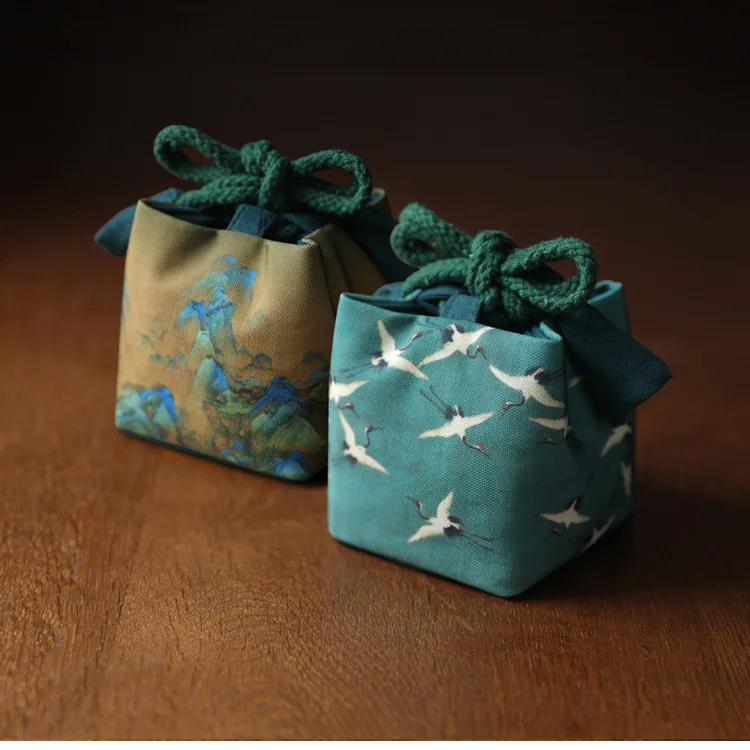 

Креативная чайная посуда с древней росписью, сумка для хранения, дорожный чайный сервиз, чайный сервиз, Шелковый чайник, чайная чашка, ткане...