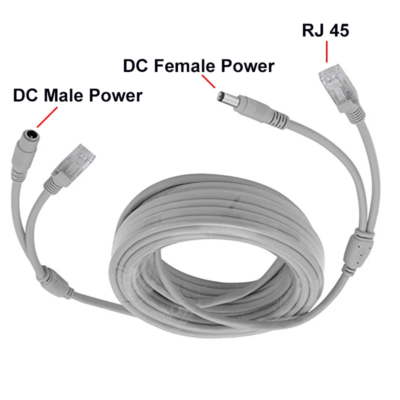 

ip camera cable CCTV5-30M Optional Gray CAT5/CAT-5e Ethernet Cable RJ45 and DC Power CCTV Network Lan Cable For IP Camera System