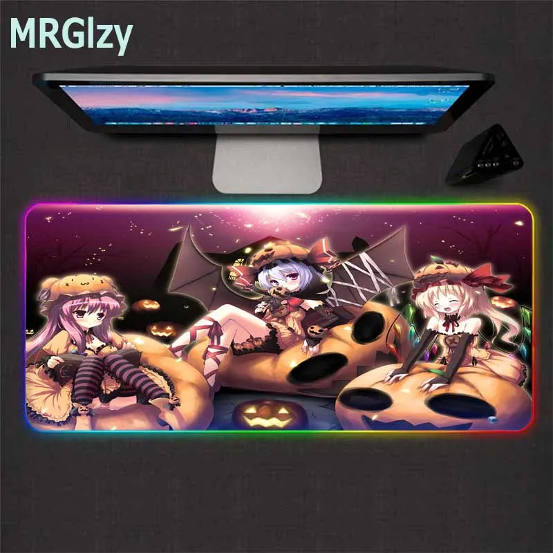 

League of Legends CSGO DOTA rgb girl gaming large lock edge mouse pad desk mat computer game mousepad player play mats