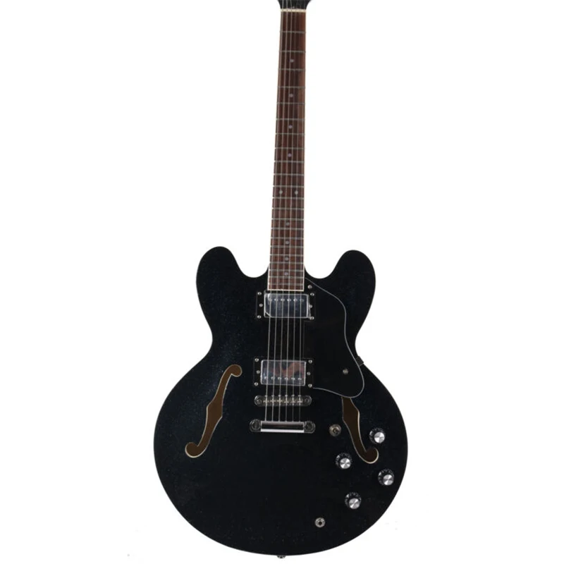 

New High Quality 6 Strings Black ES-335 Semi Hollow Body Electric Guitar Chrome Hardware H-H Pickups Rosewood Fingerboard