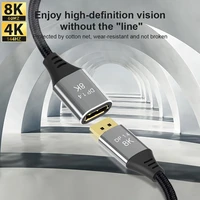 displayport1 4 8k extension cable male to female 8k60hz 4k144hz converter for pc monitor