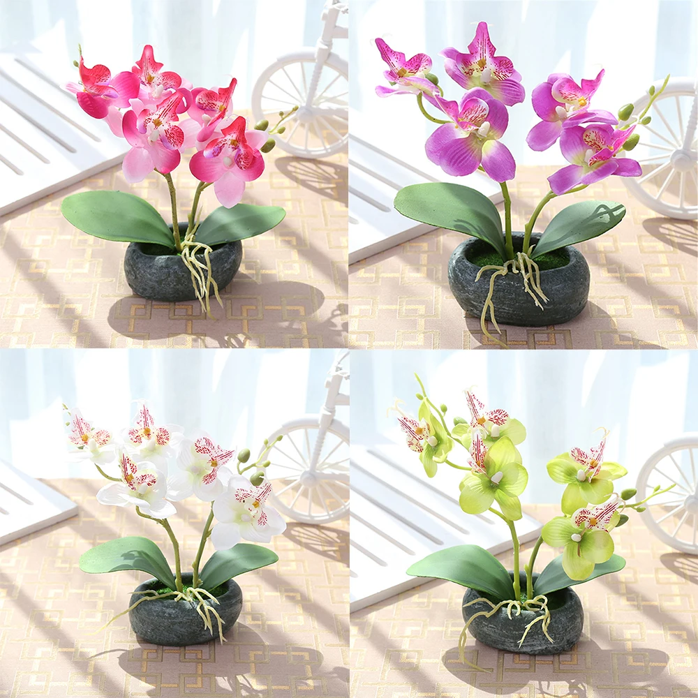 Новинка искусственная Орхидея бабочка горшечные растения шелковые цветы с