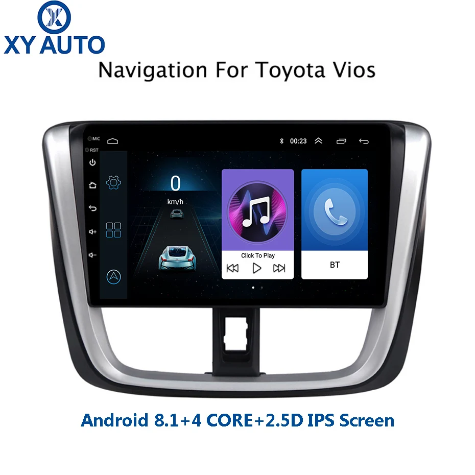 10 1 дюймовый 2.5D IPS закаленный HD мультисенсорный экран Android 8 NAVI для Toyota vios 2016 2018 с