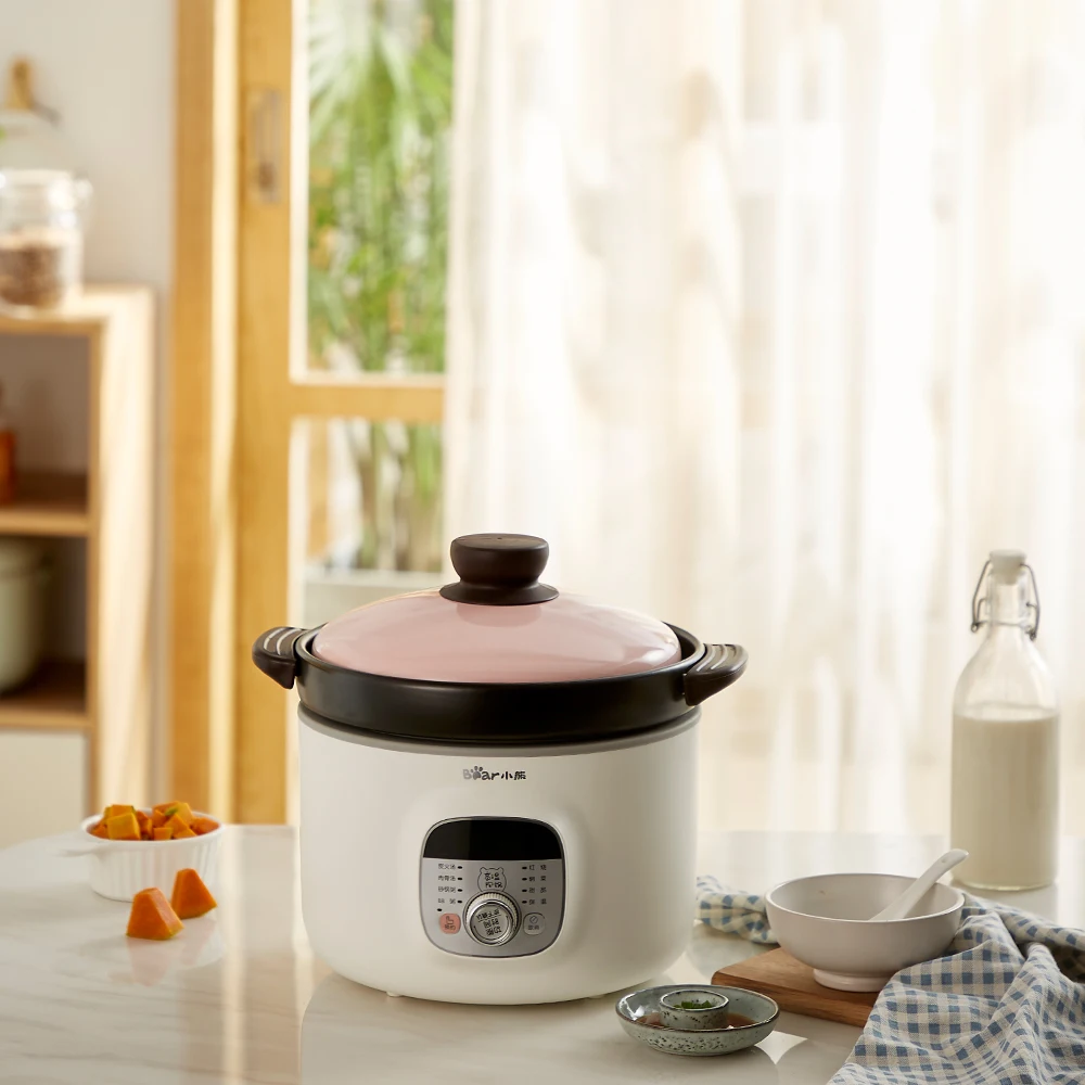 220v Electric Stewing Pot 2.8L Household Automatic Ceramic Slow Multi Machine Cooker Rice EU/AU/UK/US  Бытовая