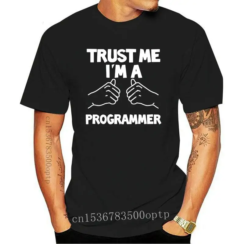

Новинка, надпись «Trust Me», «Я программатор», языковая печать логотипа, футболка с коротким рукавом, футболка, хлопковая программирующая футбо...