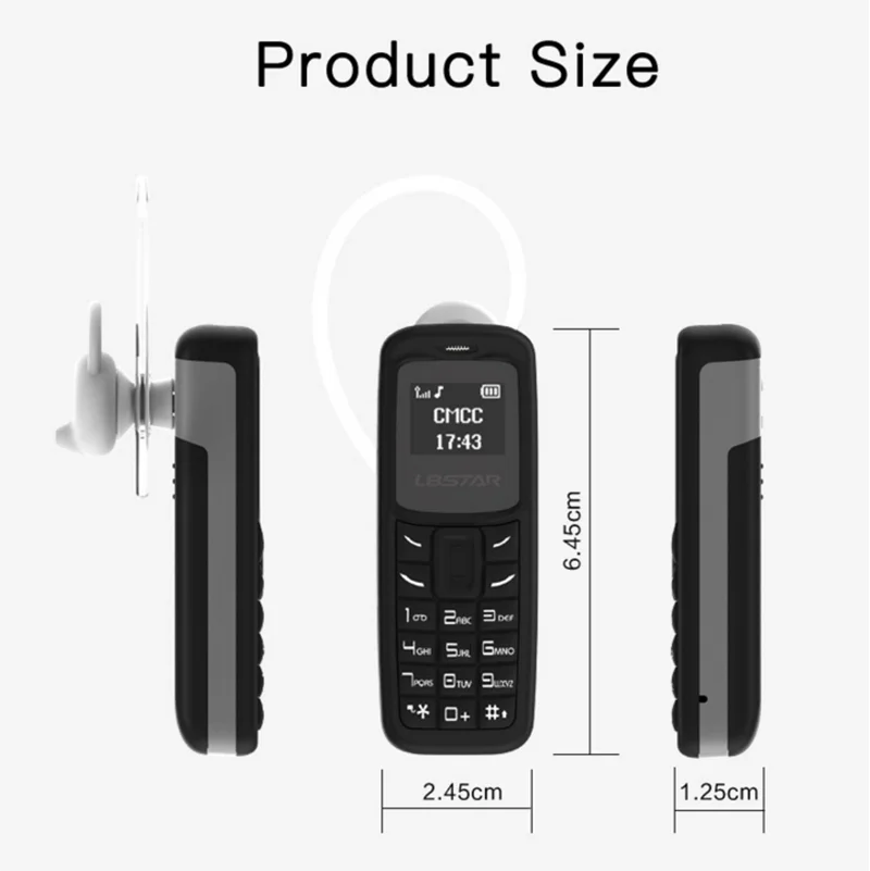 Vitog BM30 Wireless Bluetooth Earphone Support Dialing Headphone Mini CellPhone MP3 SIM+TF Card Unlocked GSM 2G/3G/4G | Электроника