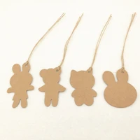 200pcs lot animal shape label for wedding party wish greeting card price kraft gift hang tag with 200pcs rope