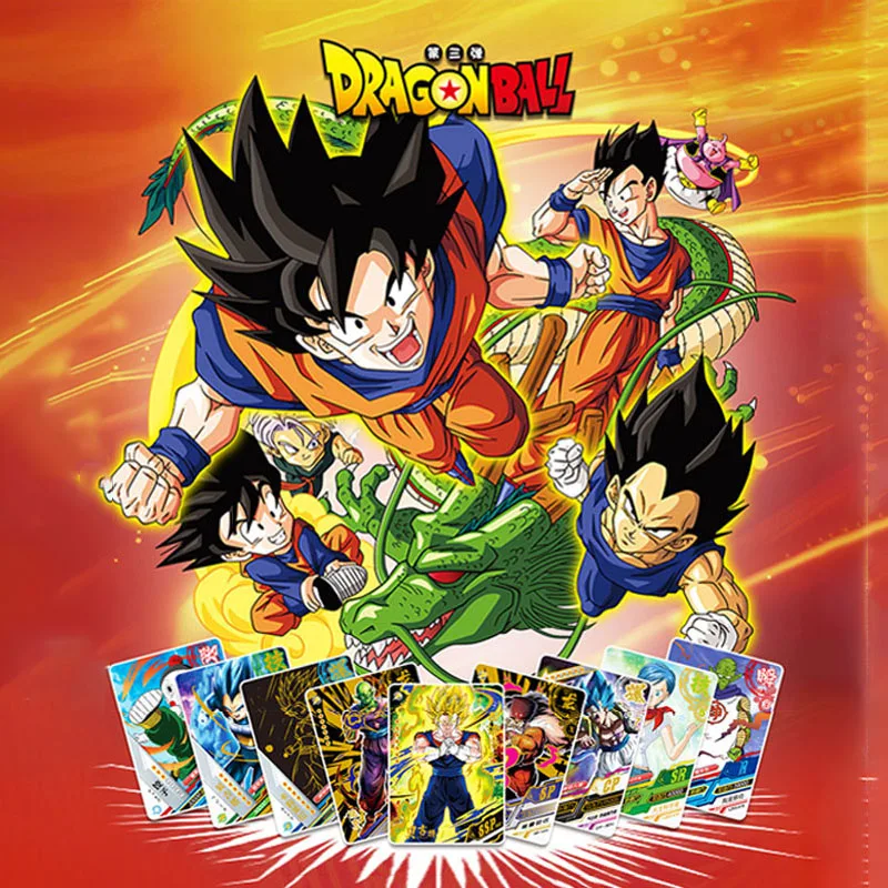 Tarjetas de Dragon Ball para colecci&oacute;n, colecci&oacute;n de cartas Flash 3D, Son Goku, Vegeta IV, juego de cartas, novedad de 2021-0