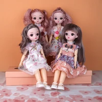 30cm bjd doll summer dress 18 movable joints dolls with dress suit make up diy bjd doll best gifts for girl flower bjd toy