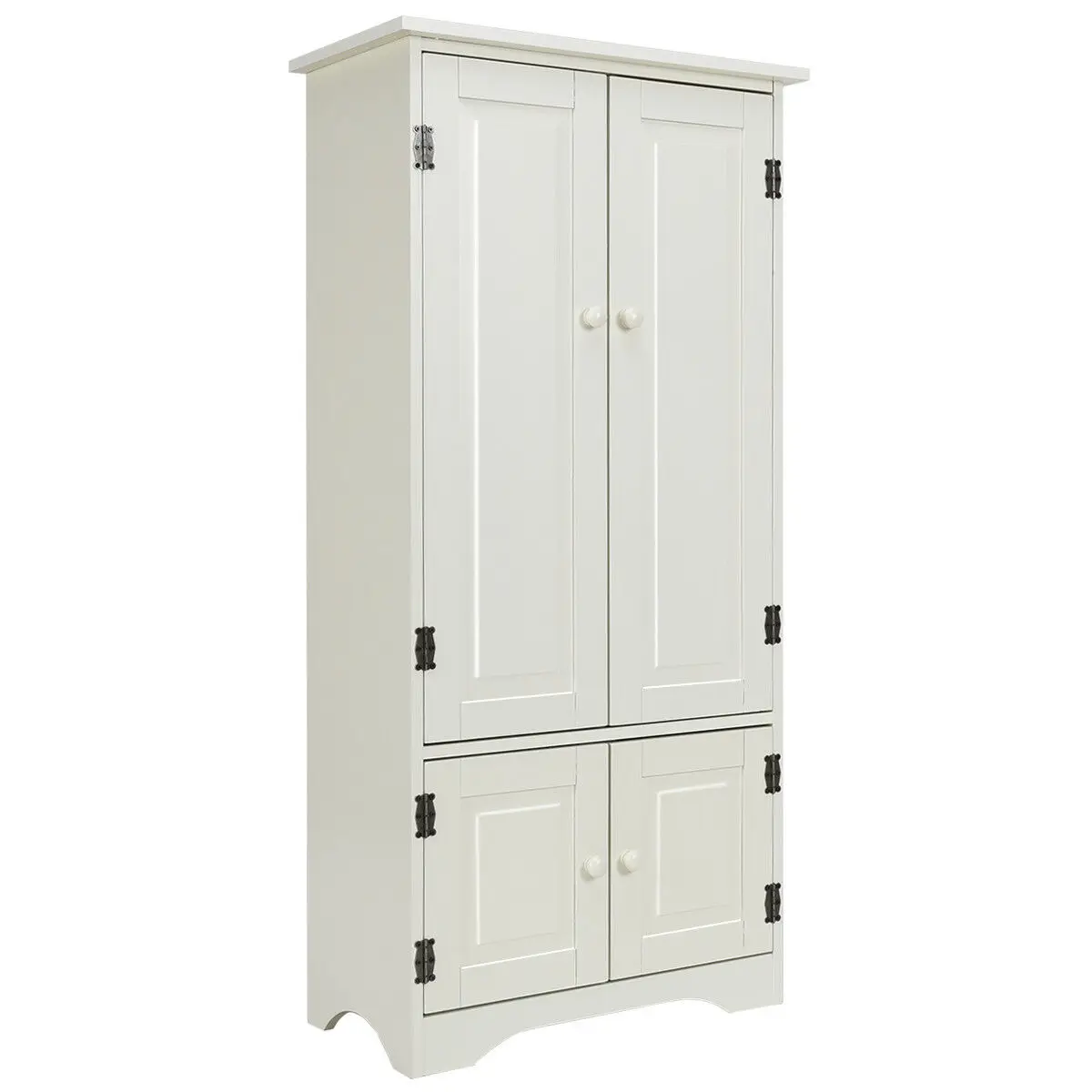 

Costway Accent Storage Cabinet Adjustable Shelves Antique 2 Door Floor Cabinet White