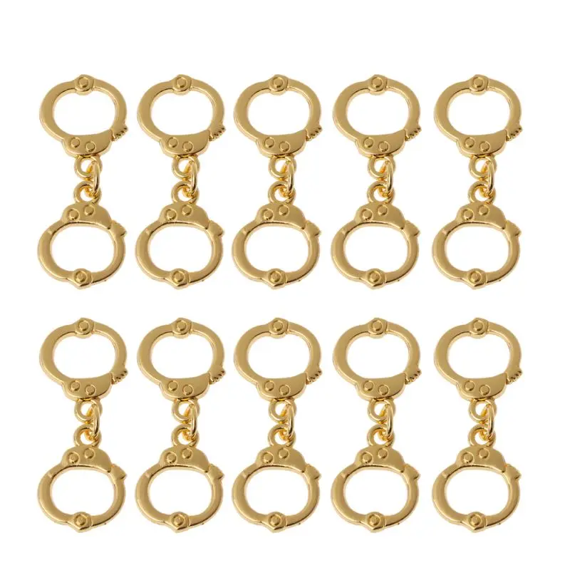 

10Pcs Sliver Gold High Polish Police Handcuffs Charm Pendants DIY Jewelry Making