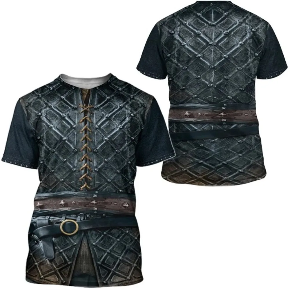 

Summer New Hot Sale Men's Viking 3D Short Sleeve Printed Clothes Fashion Trend Punk T-Shirt Harajuku Shirt Boy