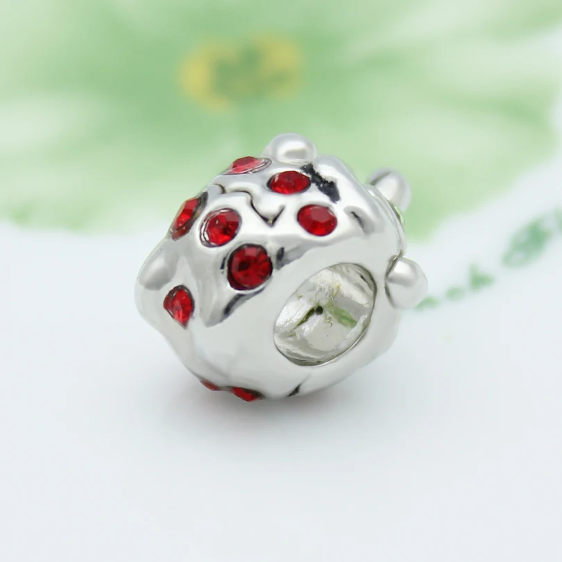 Большие красные амулеты "Клубника" бусины подходят для браслета Pandora