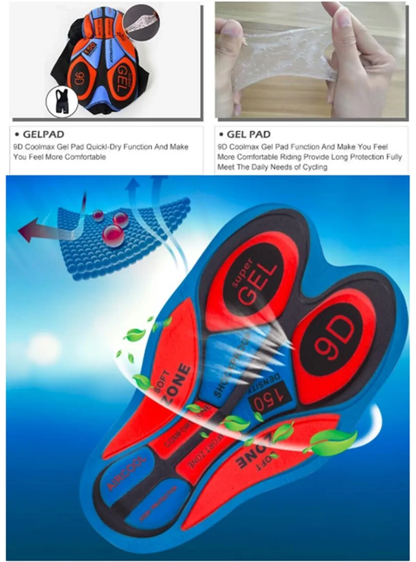 Велосипедные шорты KATUSHA гелевые Нескользящие из лайкры 9D красные колготки для
