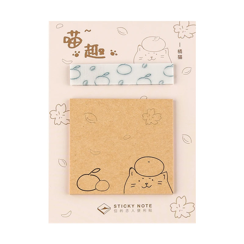 30sheets/pad Cartoon Animals Sticky Notes Flags Self-adhesive Bookmark Memo Set | Канцтовары для офиса и дома