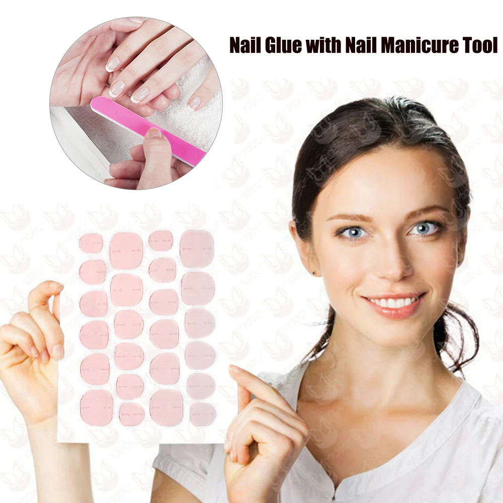 Двусторонняя наклейка для ногтей 2 листа 48 шт. гибкие накладные ногти клейкий