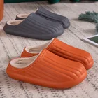 Плюшевые теплые водонепроницаемые тапочки из ЭВА, женские зимние домашние Нескользящие тапочки на толстой подошве для пар, Домашняя мужская домашняя обувь