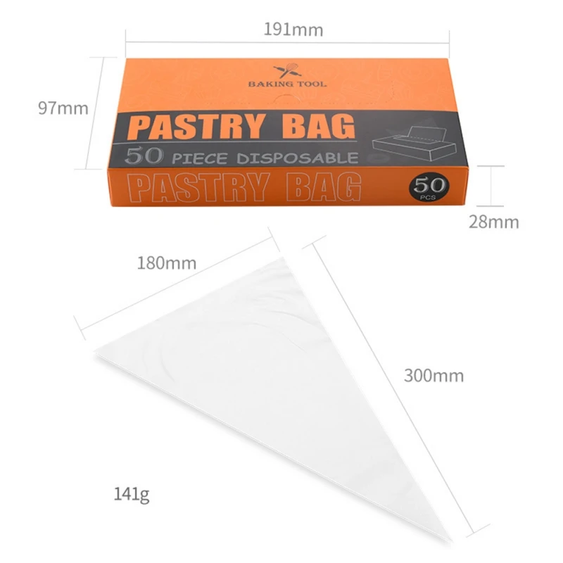 50 шт. новый прозрачный одноразовый мешок для теста Торт кондитерский DIY