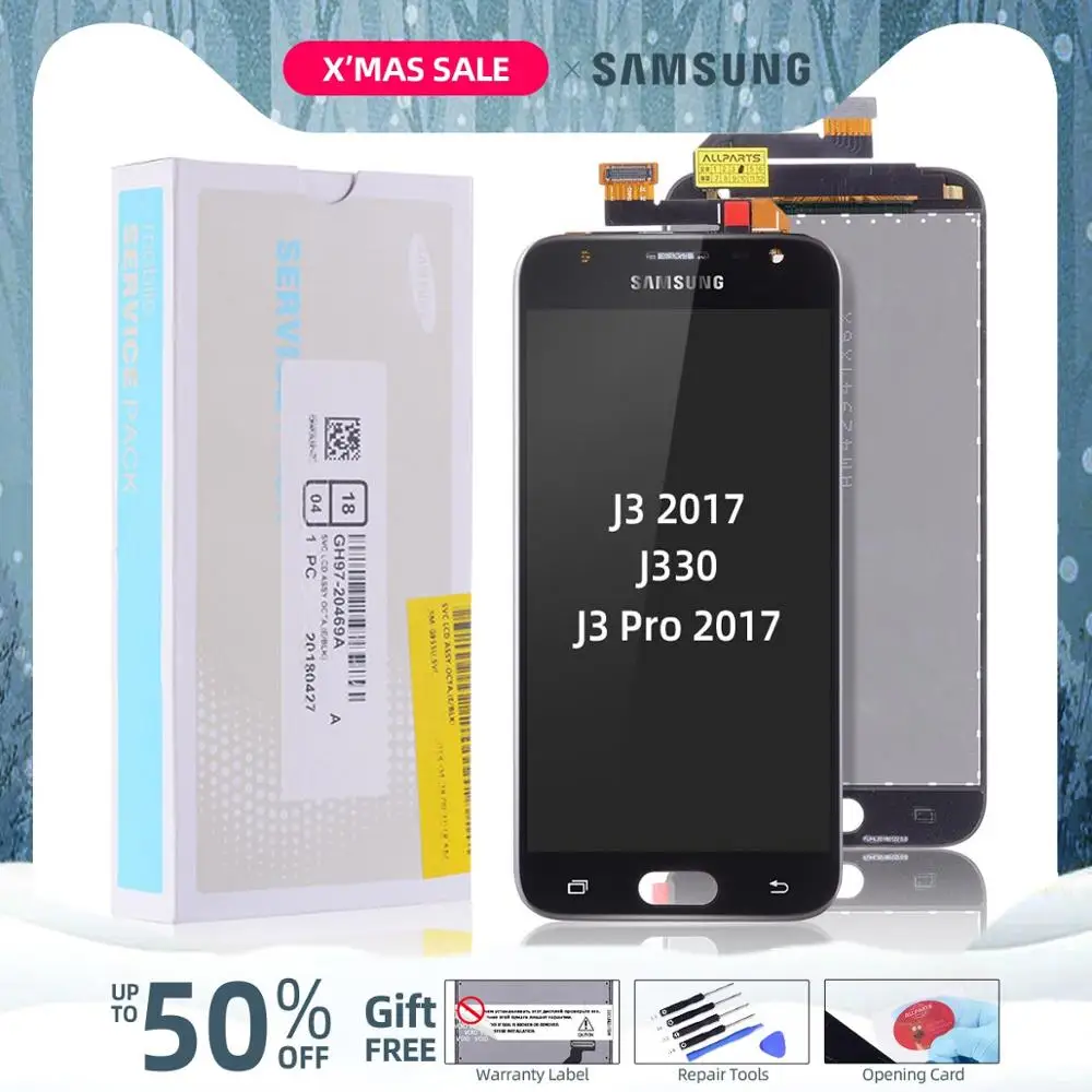 Дисплей для SAMSUNG Galaxy J3 LCD в сборе с тачскрином 5.0'' черный синий золотой J3 Pro LCD J330F J330 SM-J330F
