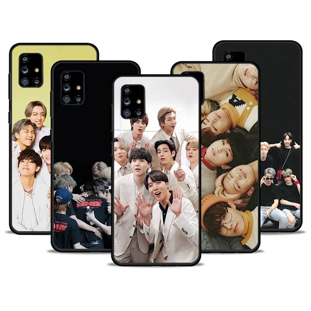 

Dance group kpop boy For Samsung Galaxy A72 A52 A71 A51 A32 5G A12 A21S A31 A41 Silicone Soft Cover Black Phone Case