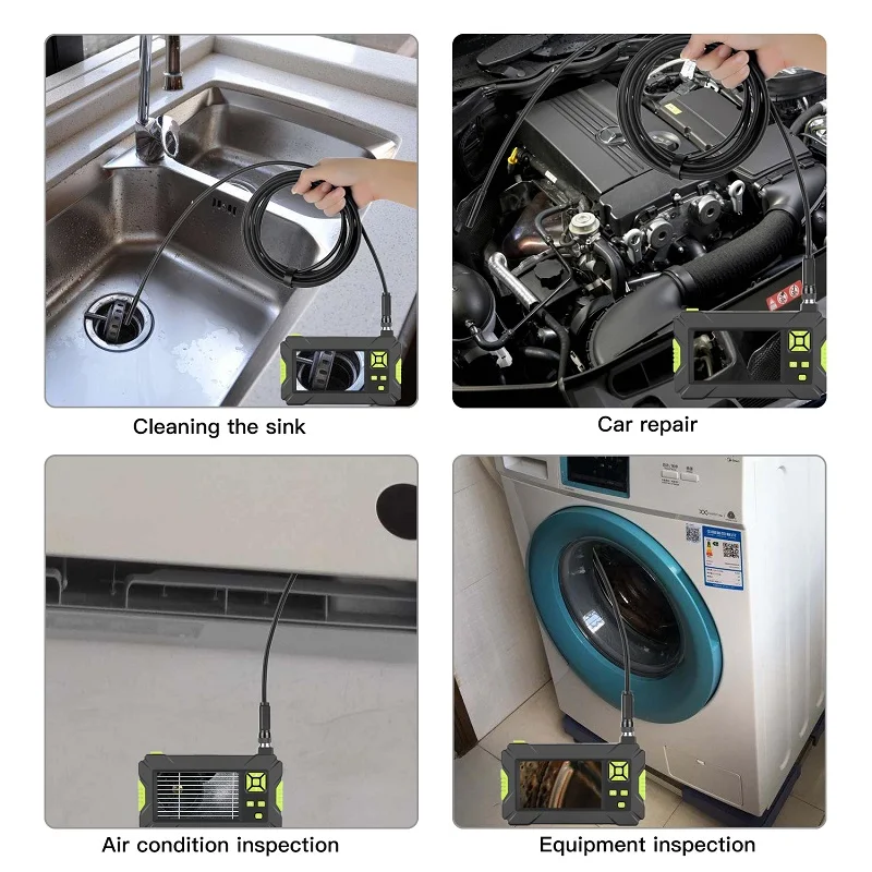 

P30 handhold screen endoscope camera 4.3 inch industrial handheld borescope 8mm 2.0mp inspection snake camera with 18650 battery