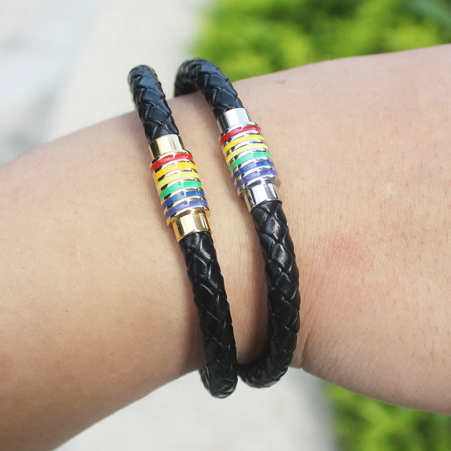 Ювелирные изделия наручные кожаный мужской браслет Ретро панк-подвеска цепочка