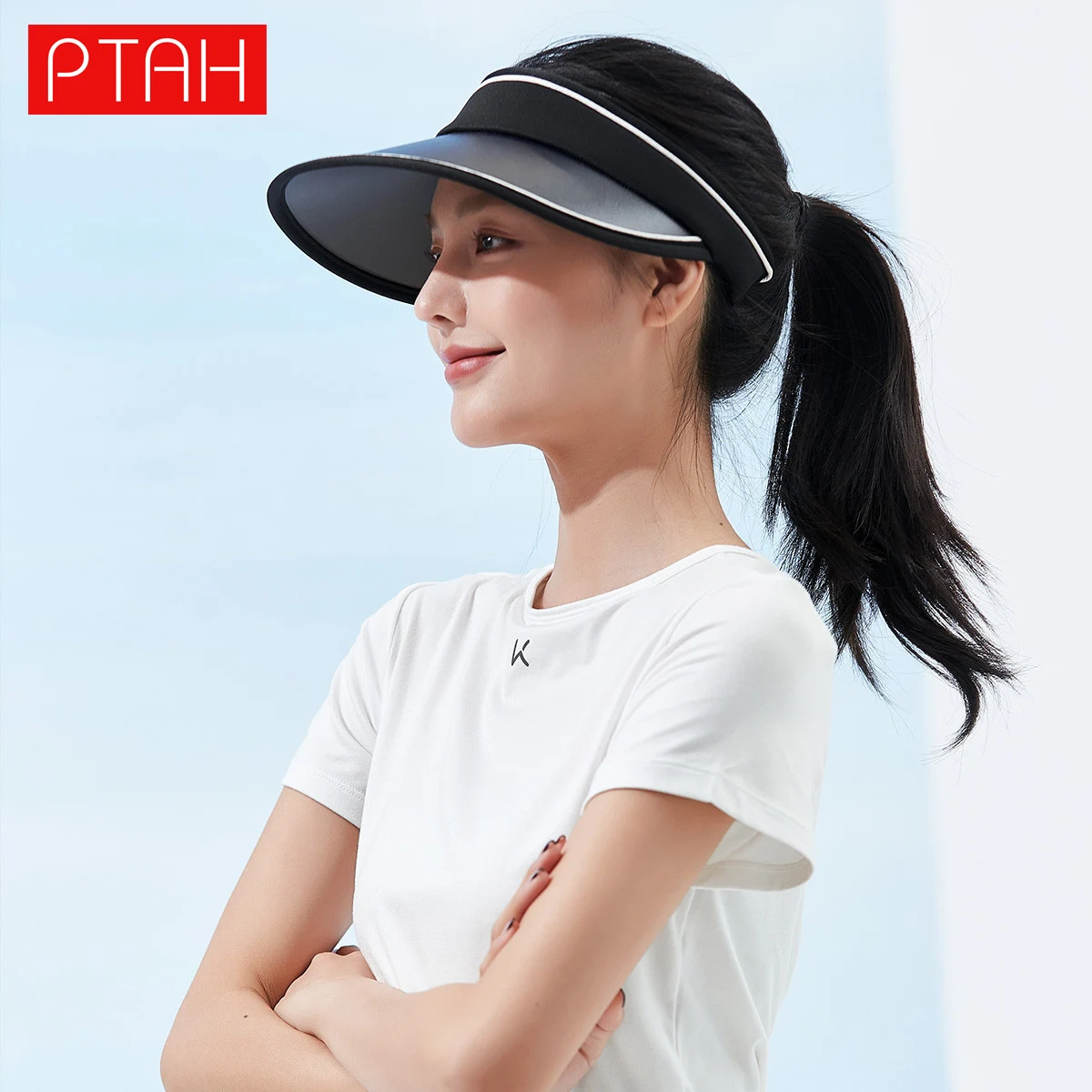 

[PTAH] Fashion Sun Hat UPF50+ Women Summer Sun Protection Beach Wide Brim Breathable Empty to Hats Female Fedora Travel
