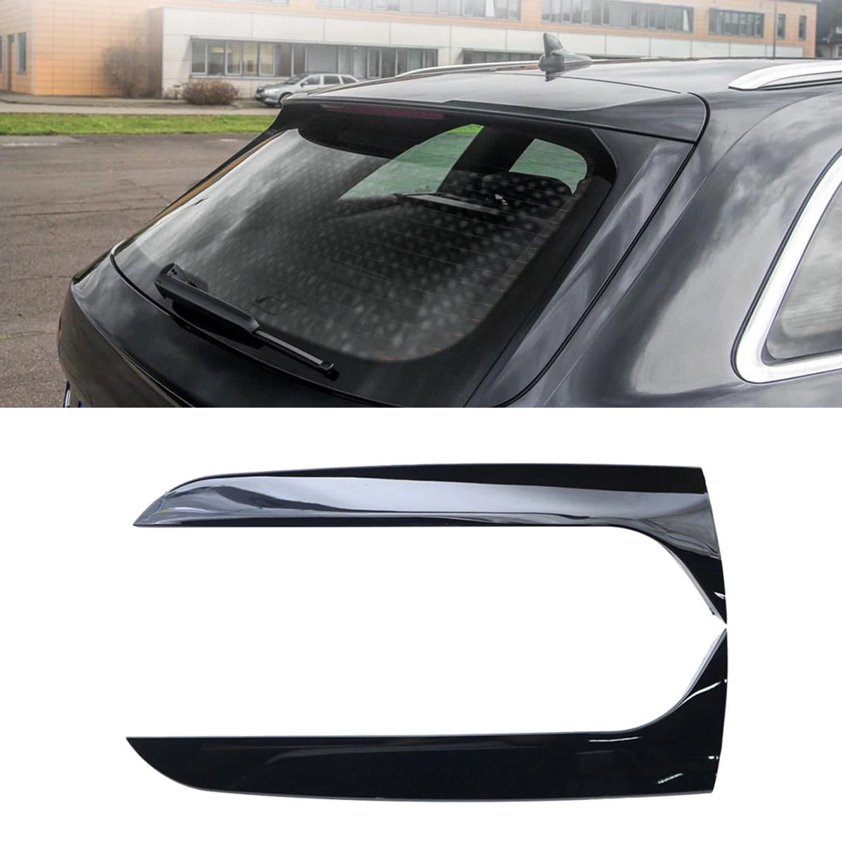 Alerón lateral para ventana trasera de coche, accesorio negro para Audi A4 B8 Edición de viaje Allroad Avant 2009-2016, no para A4, versión de viaje, sinusoidal