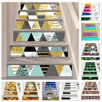 6pcs 13pcs colorful stair riser floor stickers bookcase waterproof removable self adhesive diy stairway decals murals home decor