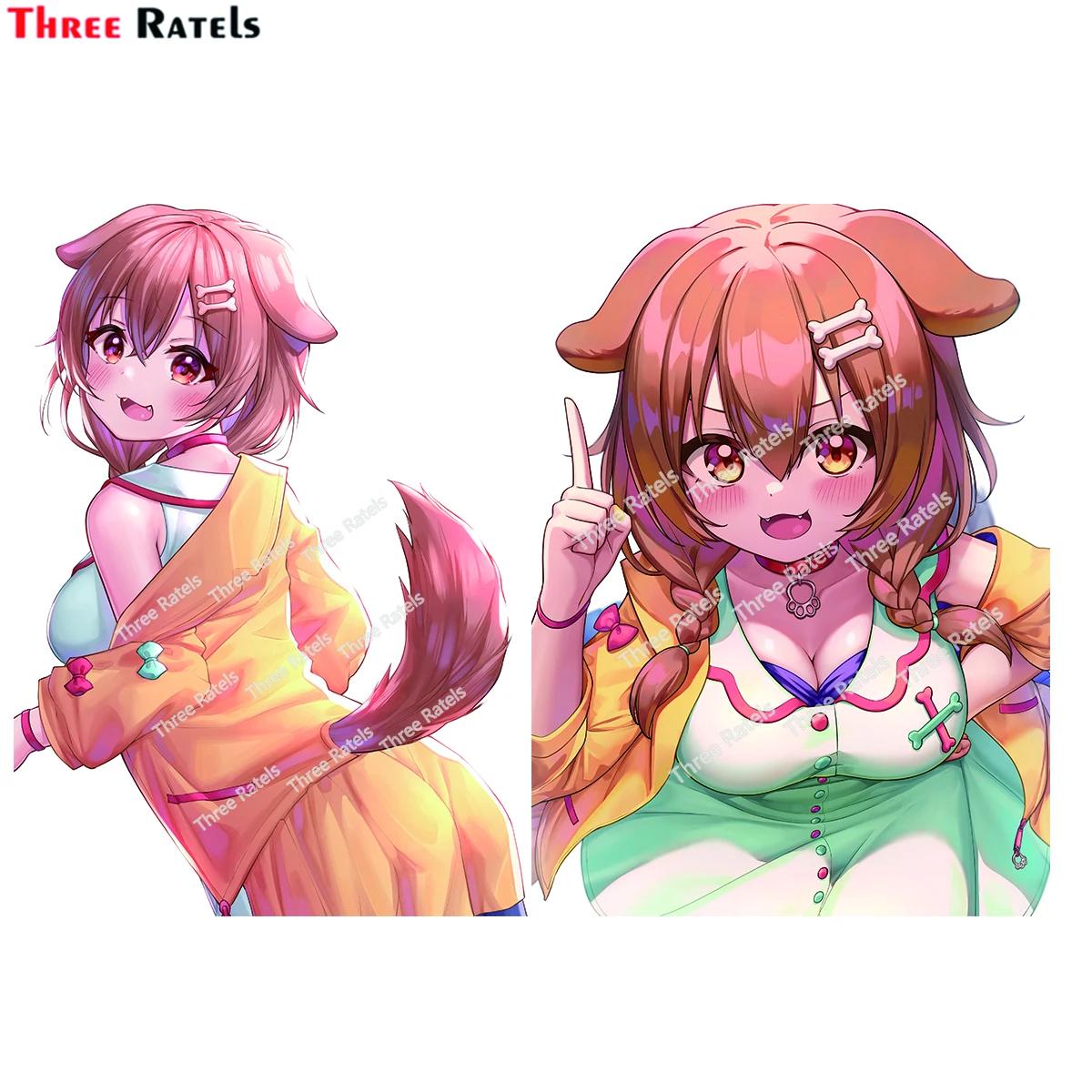 

Наклейки Three Ratels G178 Inugami Korone Hololive для Passat B6, автомобильные наклейки, виниловый материал, водонепроницаемое свойство