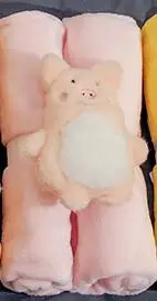 Pig flannel L Мультяшные лесные животные, плюшевая подушка, милая мягкая подушка, мини-кулон, фланелевые одеяла, реквизит, детская кроватка, Декор - Цвет: Pig flannel L