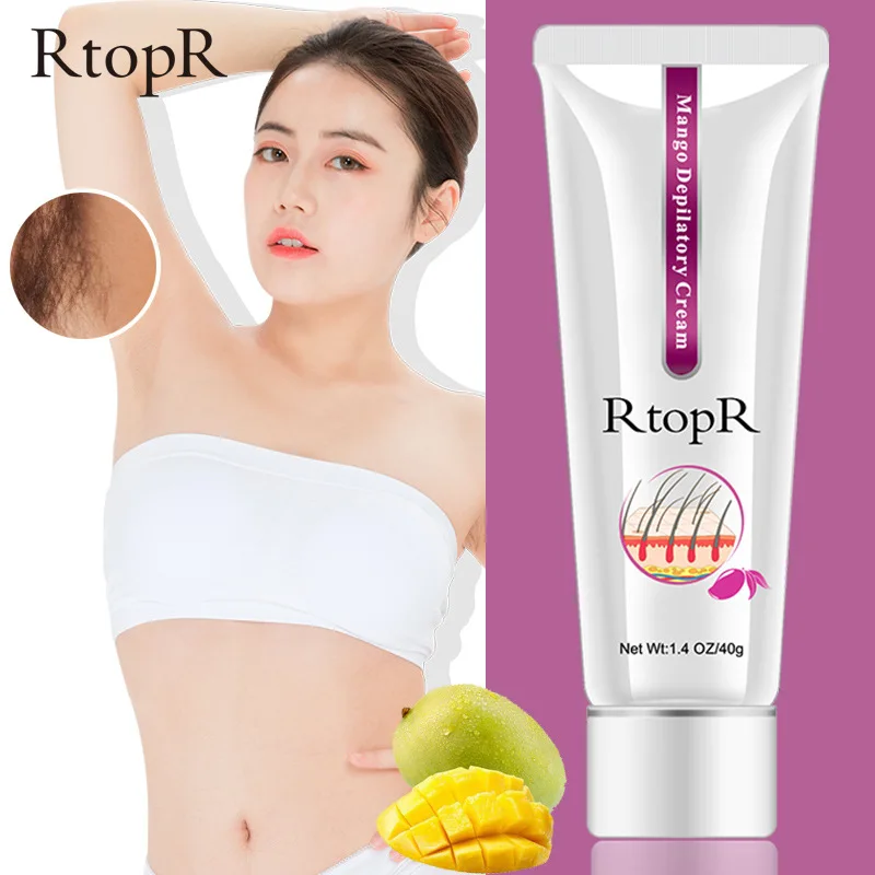

40g Hair Removal Cream Face Arm Leg Back Underarms Bikini Line Full Body Repair Gentle Non-Irritating Mango Depilatory Cream