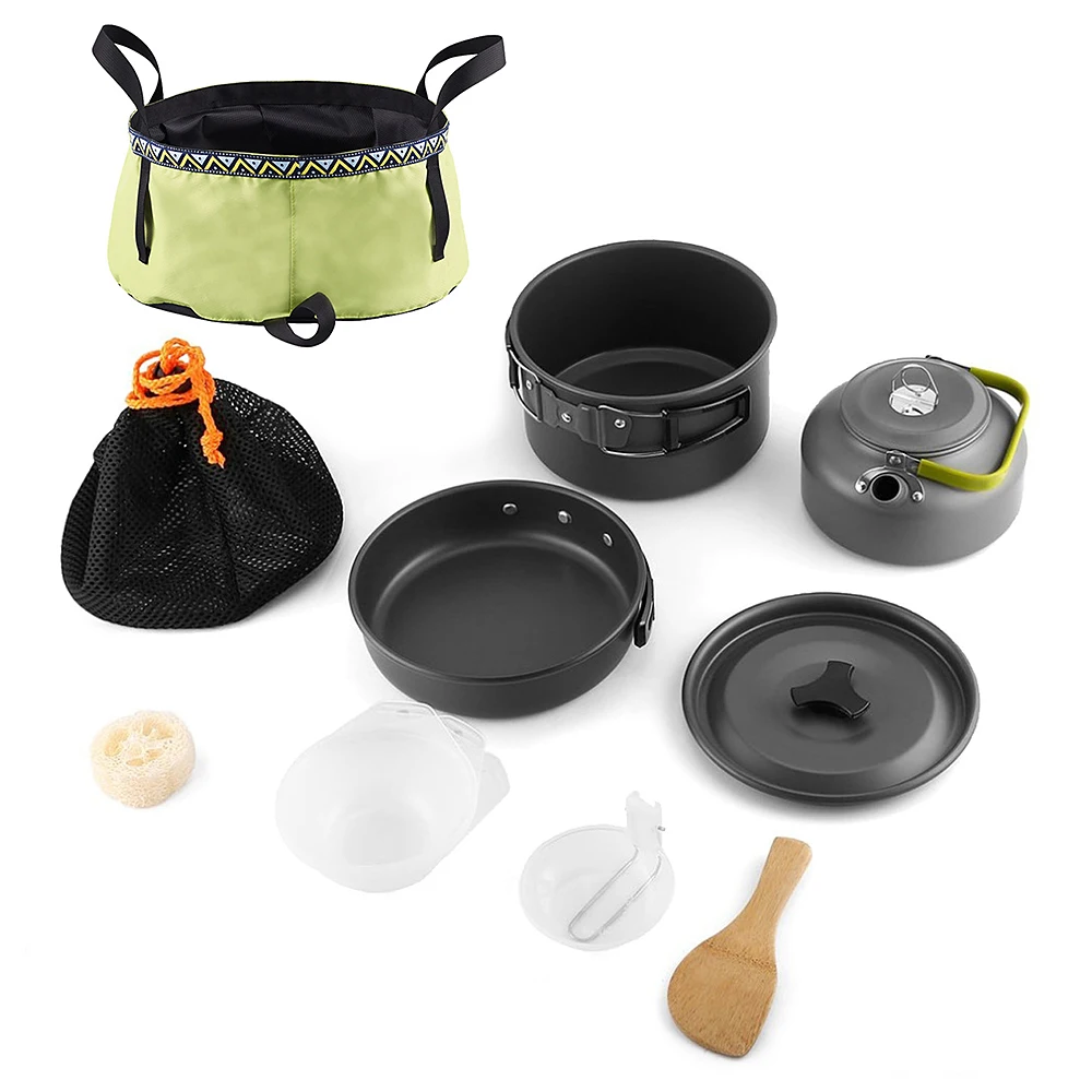 Набор посуды для кемпинга на открытом воздухе 10 шт. набор кастрюль приготовления